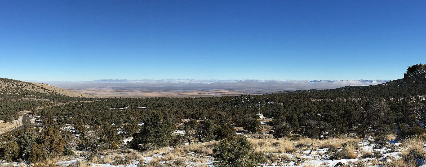 2015-01-14 12 32 15 Panorama east toward some low clouds from the Lehman Caves Visitor Center in Marele Bazin National Park, Nevada